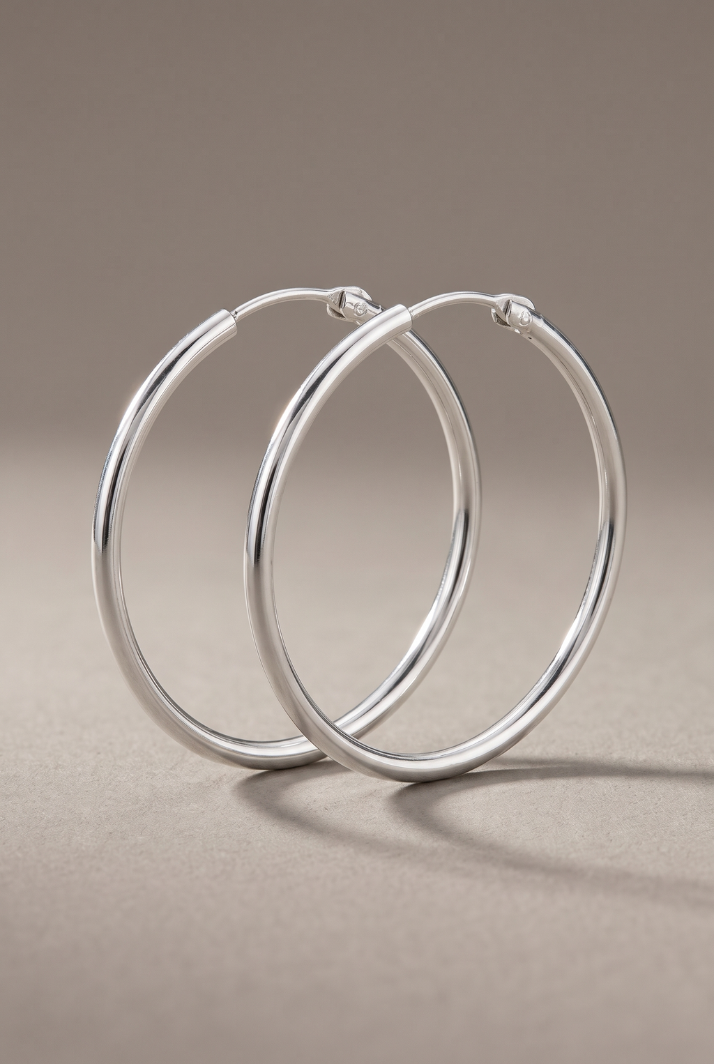 DropIQ thin 30 mm silver-tone hoop earrings